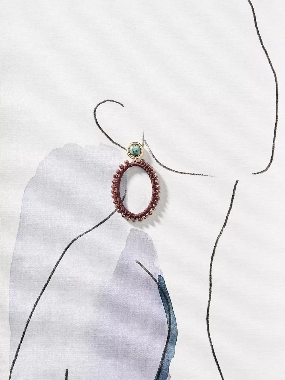 New Anthropologie Bryn Hooped Post Earrings